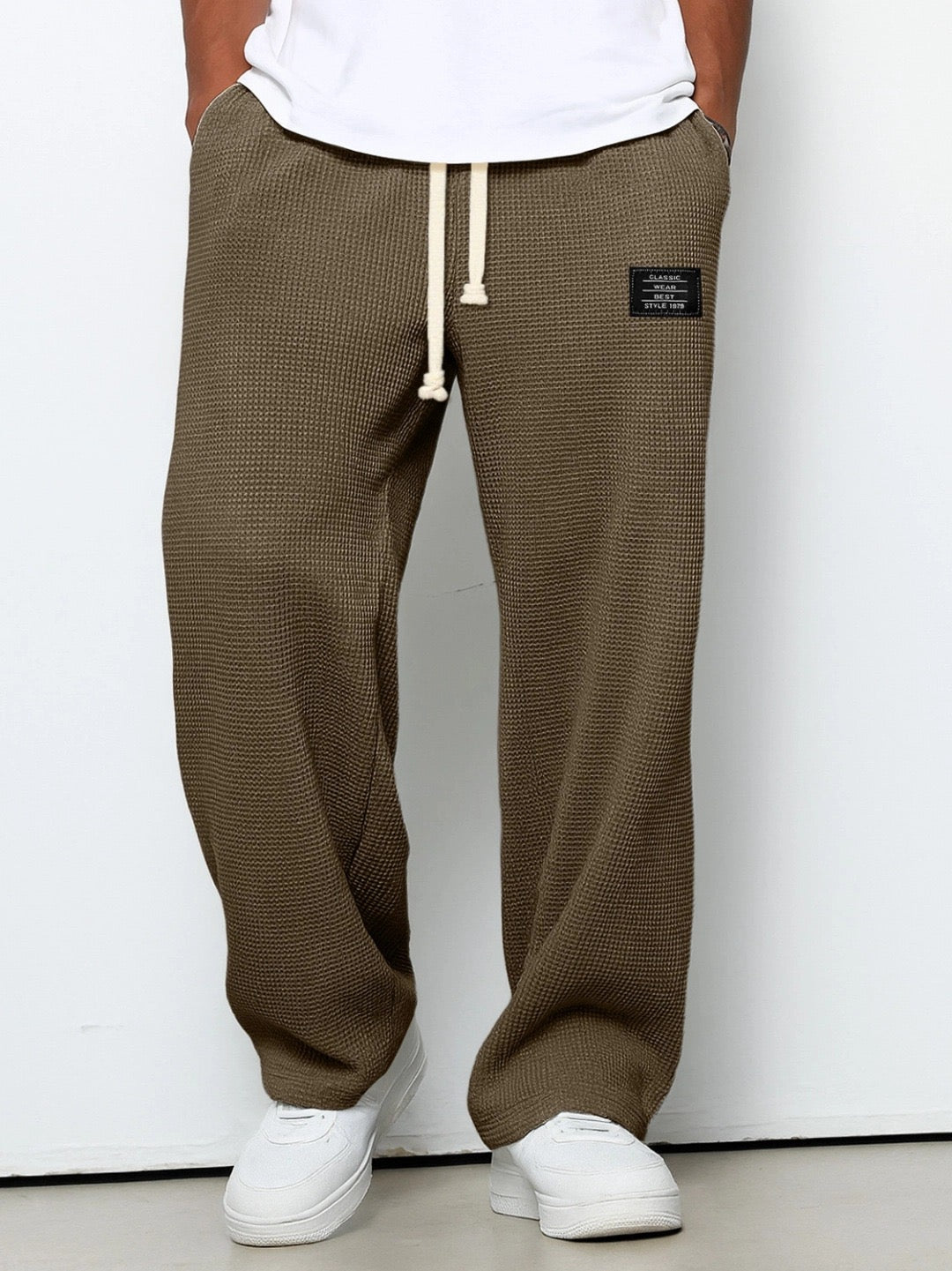 Men's Relaxed Straight-Leg Drawstring Trousers original photo 8
