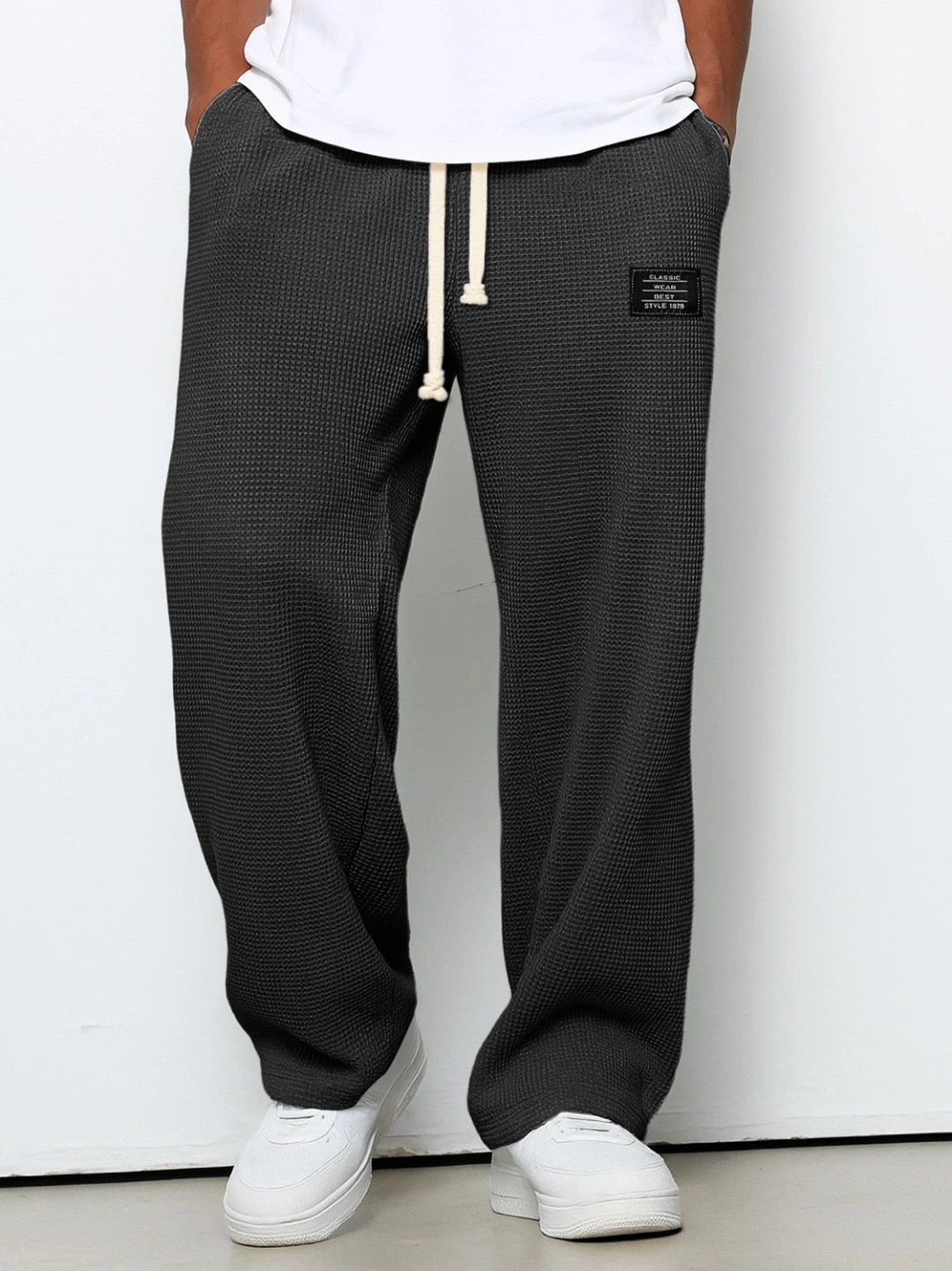 Men's Relaxed Straight-Leg Drawstring Trousers original photo 7