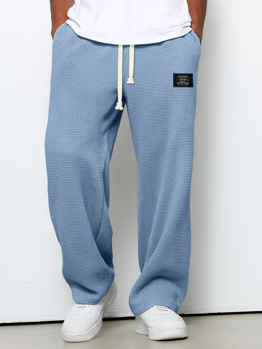 Men's Relaxed Straight-Leg Drawstring Trousers original photo 1