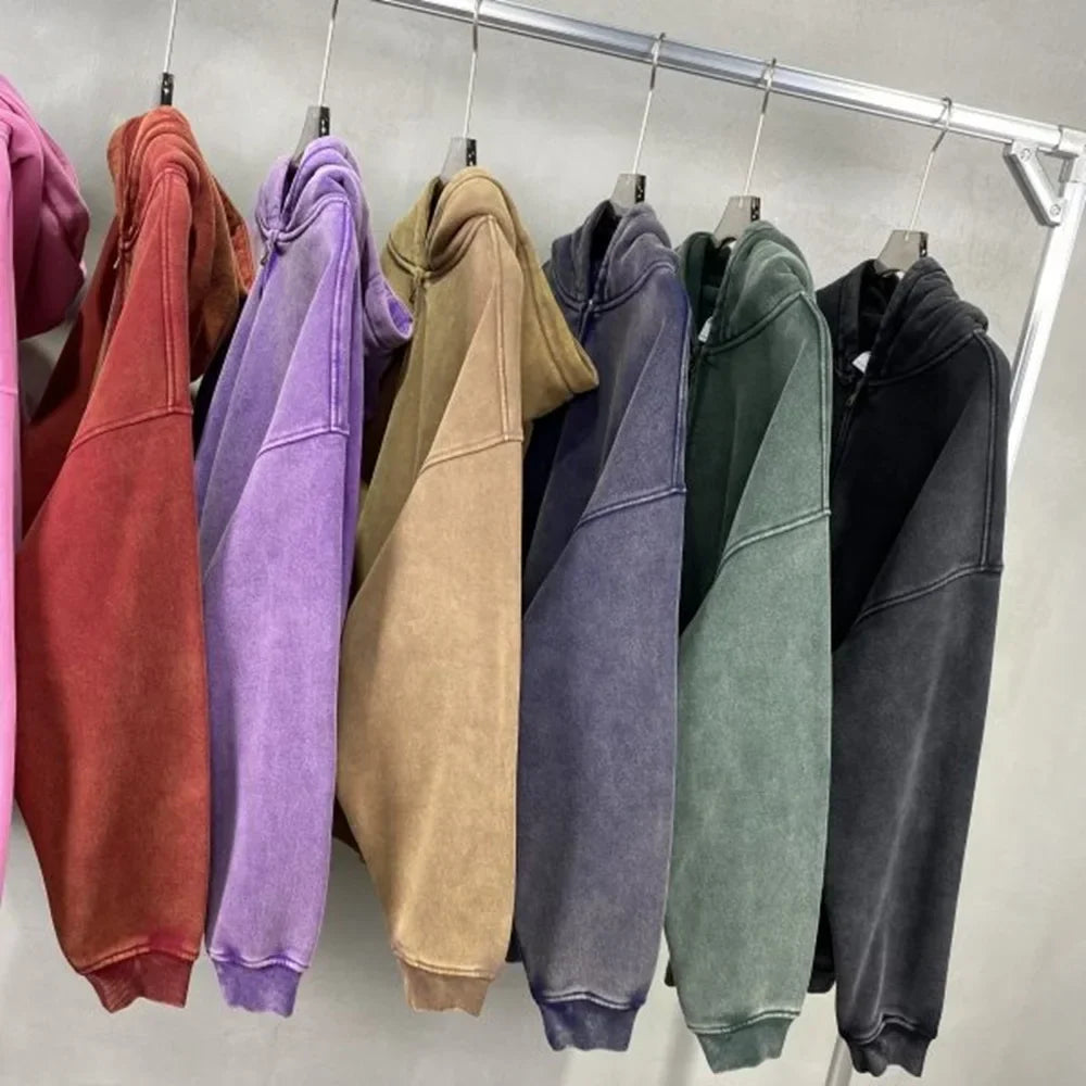Men's Batik-Wash Full-Zip Hooded Sweatshirt original item photo