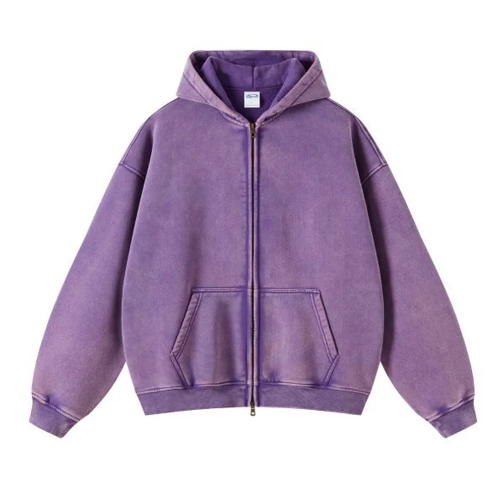 Men's Batik-Wash Full-Zip Hooded Sweatshirt original item photo