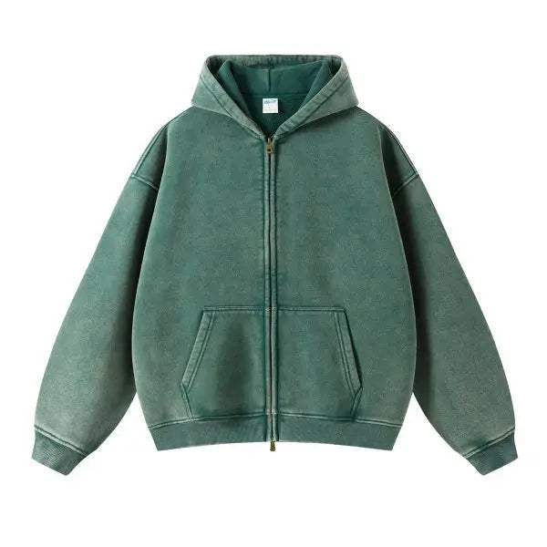 Men's Batik-Wash Full-Zip Hooded Sweatshirt original item photo