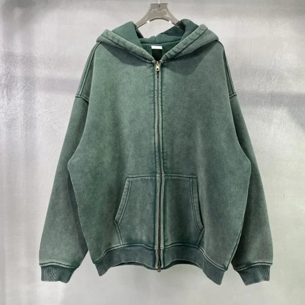 Men's Batik-Wash Full-Zip Hooded Sweatshirt original item photo