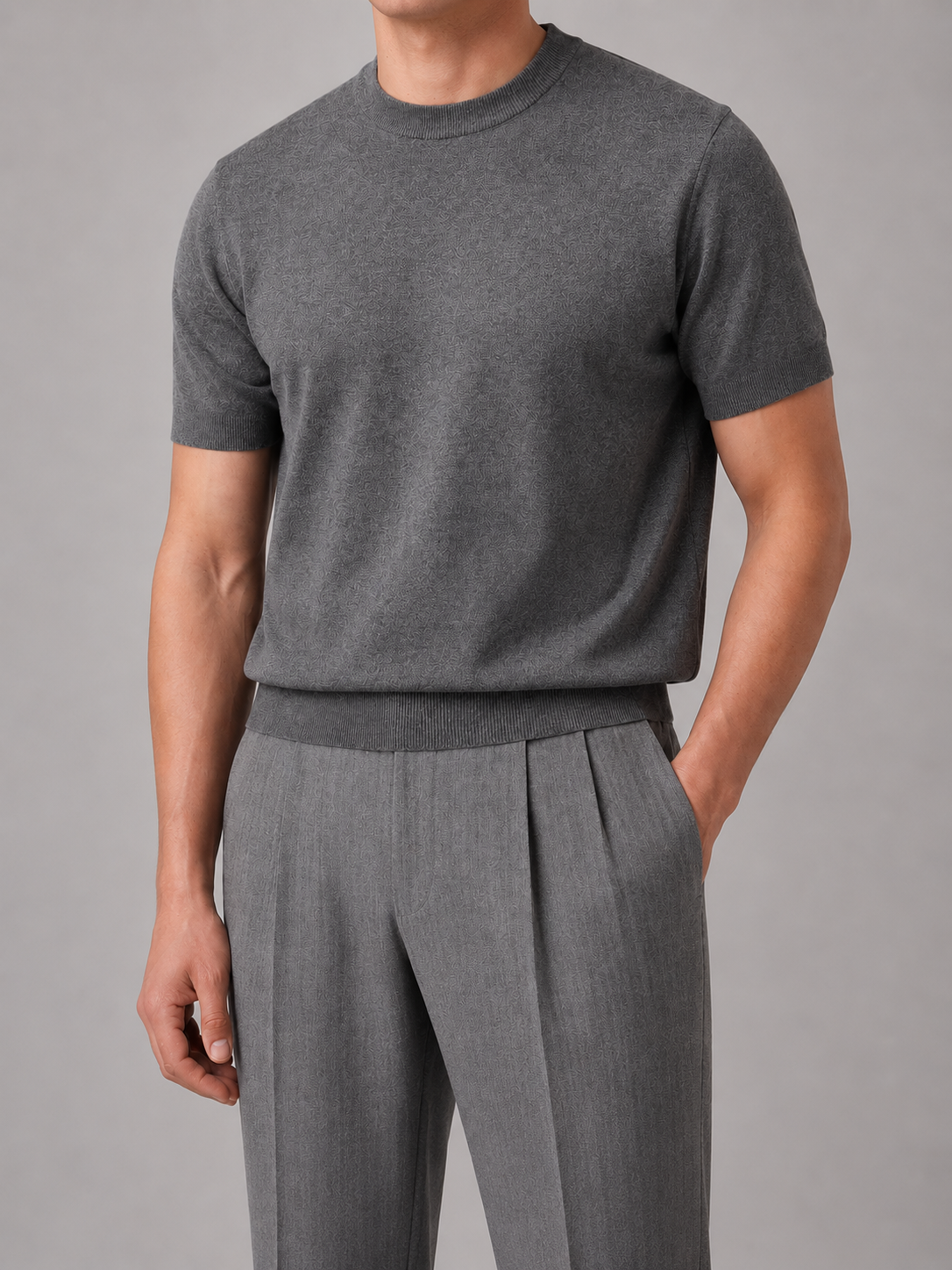 Enrico fine-knit crew-neck T-shirt product photo
