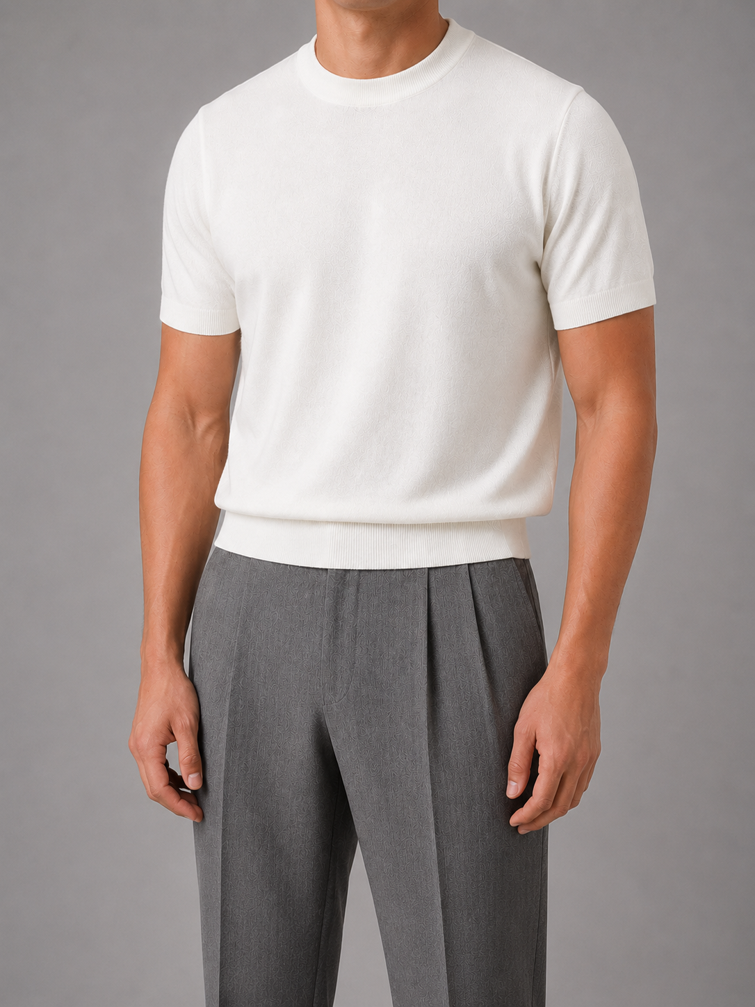 Enrico fine-knit crew-neck T-shirt product photo