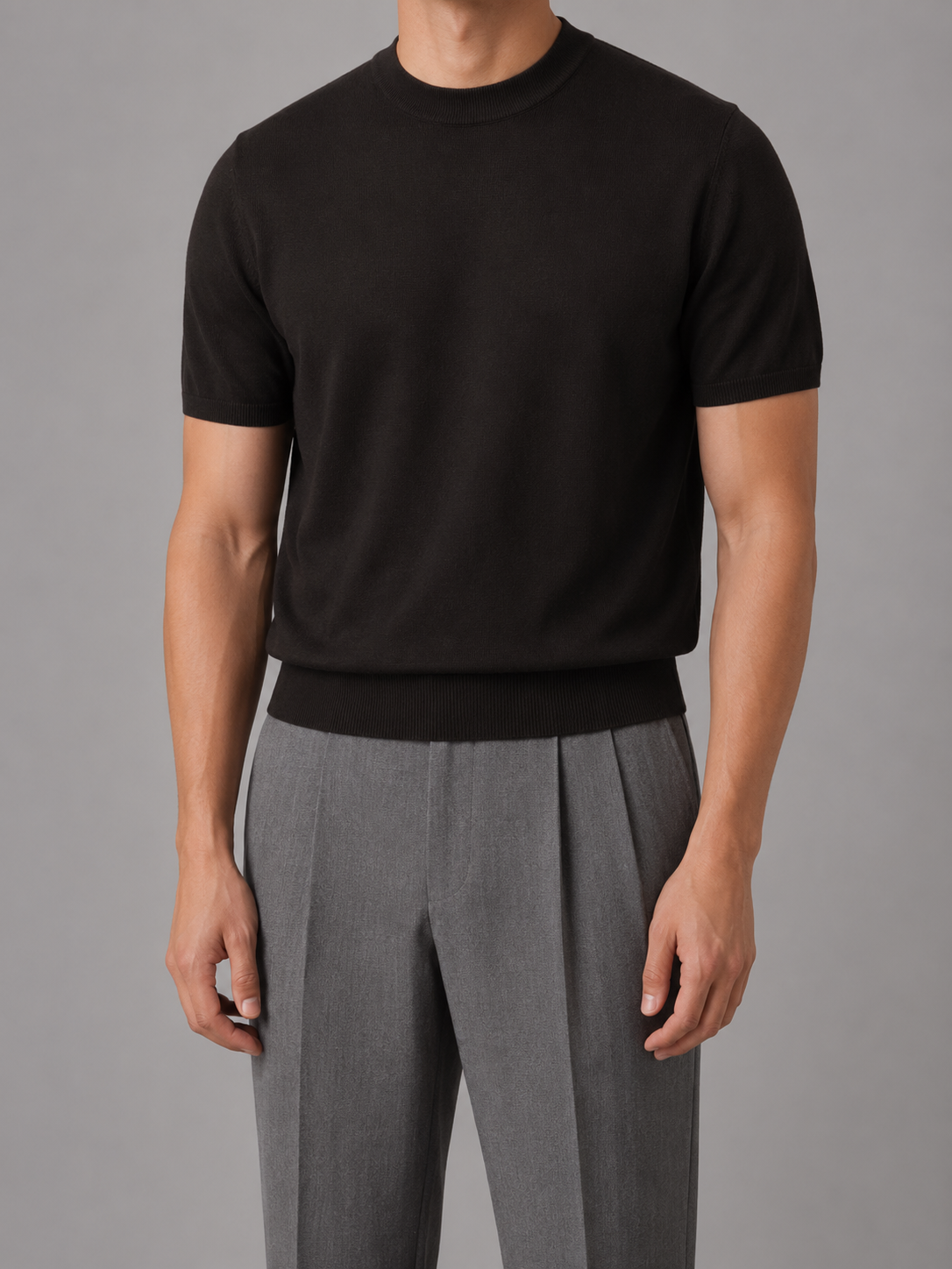 Enrico fine-knit crew-neck T-shirt product photo