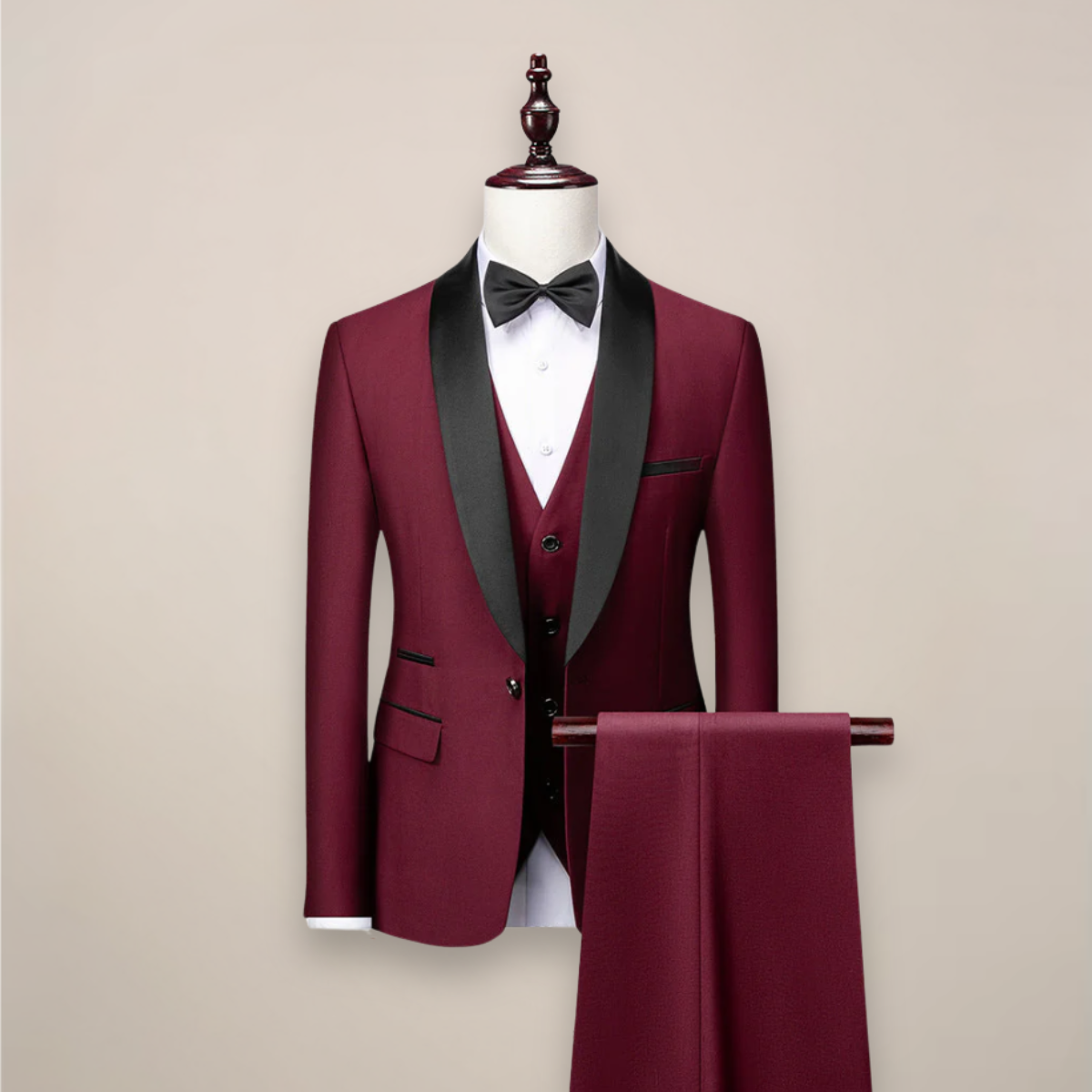 Settimio Men's Shawl-Lapel Three-Piece Formal Tuxedo Suit product view