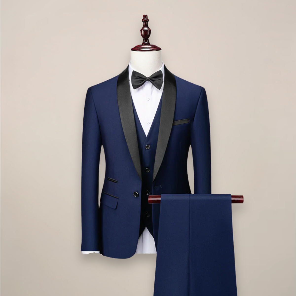Settimio Men's Shawl-Lapel Three-Piece Formal Tuxedo Suit product view