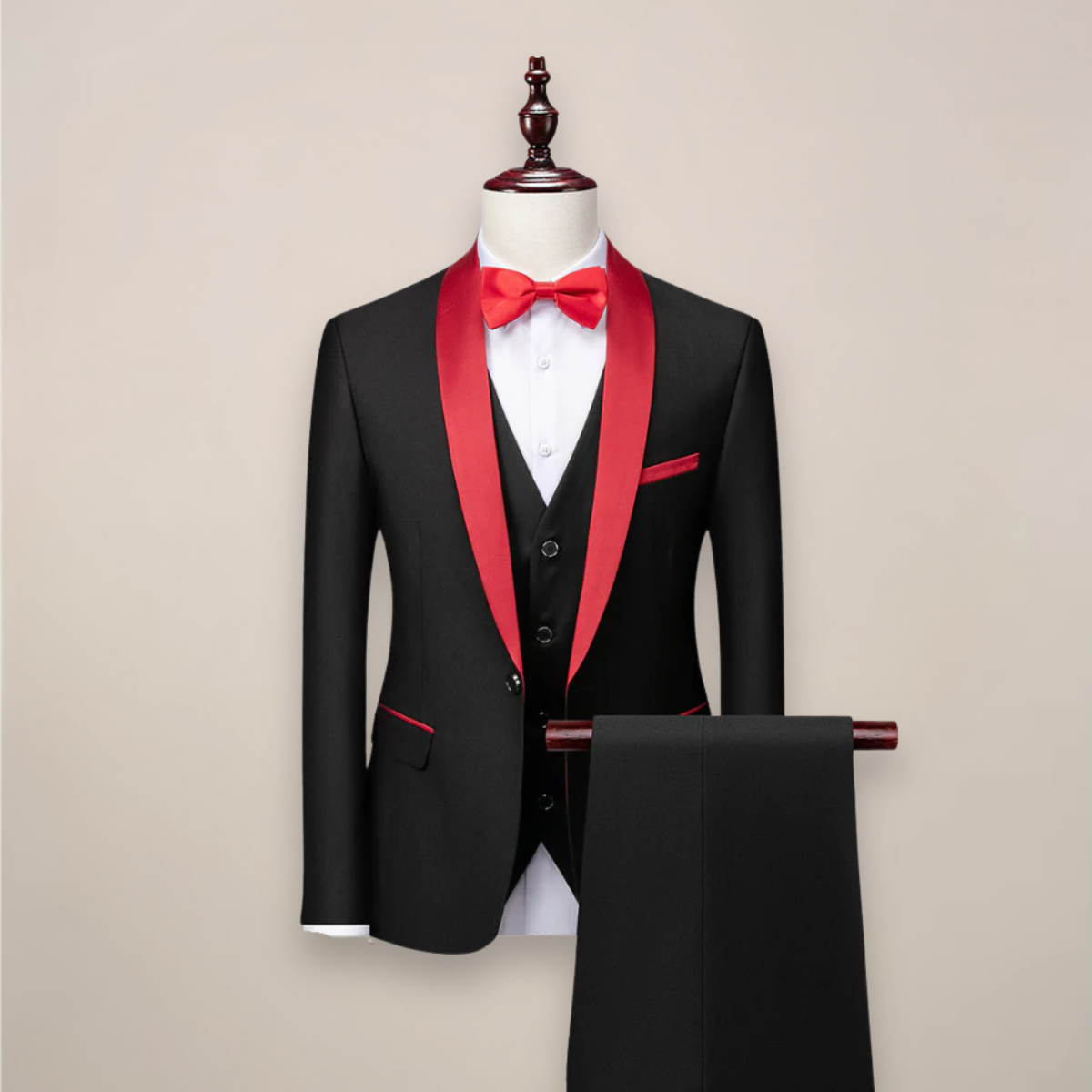Settimio Men's Shawl-Lapel Three-Piece Formal Tuxedo Suit product view