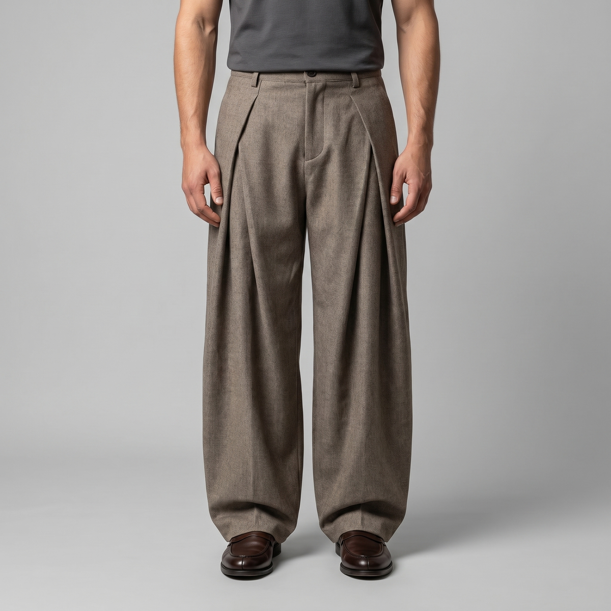 Men's Tailored Pleated Wide-Leg Trousers original product photo