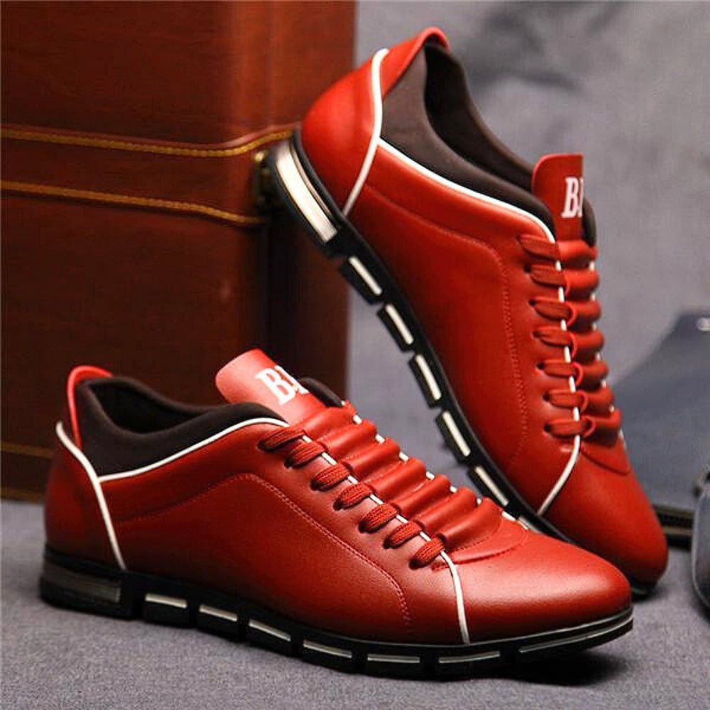 Men's Criss-Cross Leather-Look Casual Shoes original photo