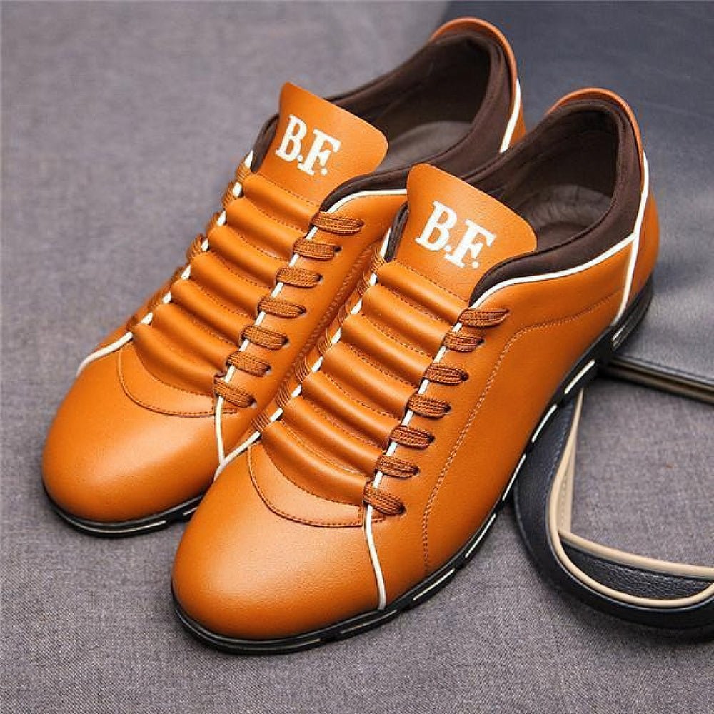 Men's Criss-Cross Leather-Look Casual Shoes original photo