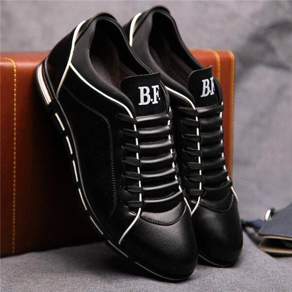Men's Criss-Cross Leather-Look Casual Shoes original photo