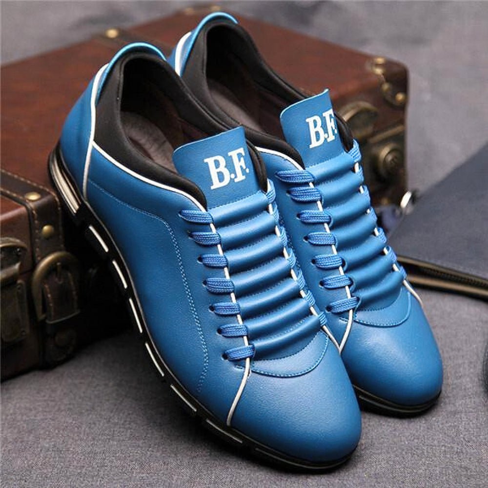 Men's Criss-Cross Leather-Look Casual Shoes original photo