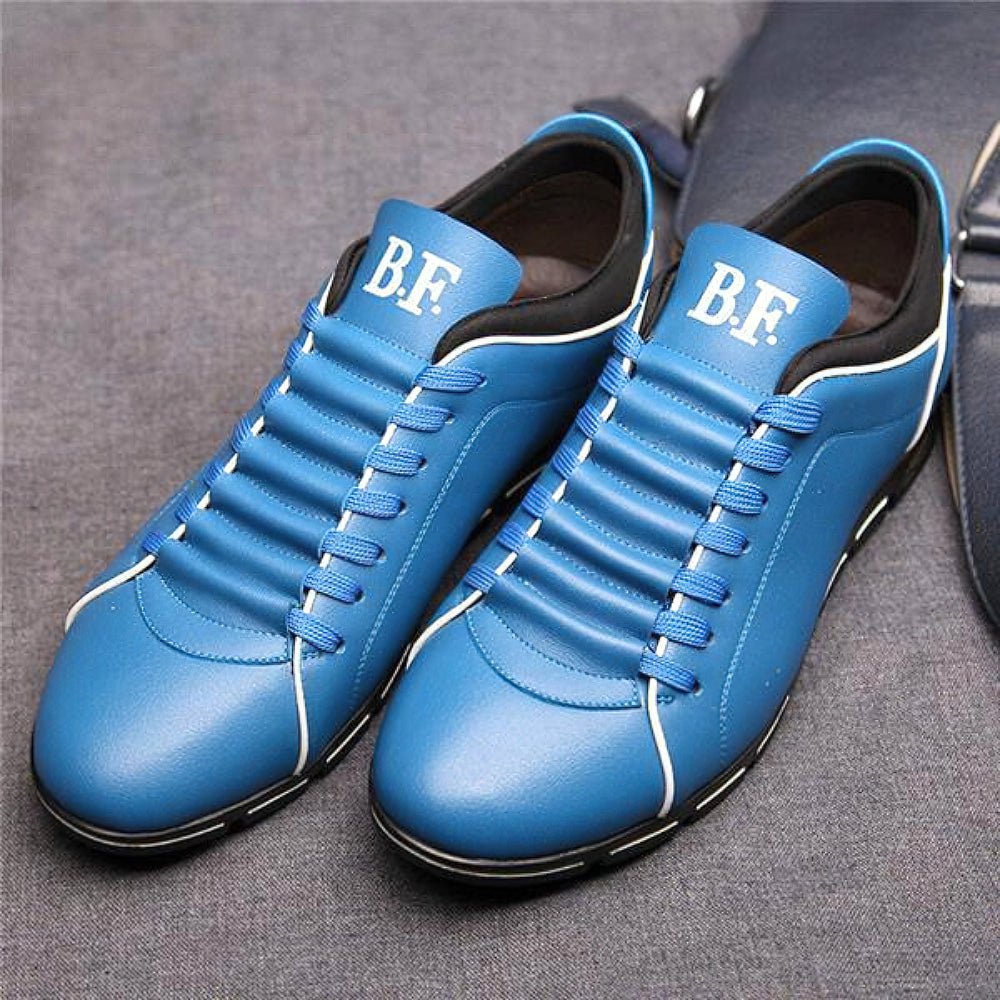 Men's Criss-Cross Leather-Look Casual Shoes original photo