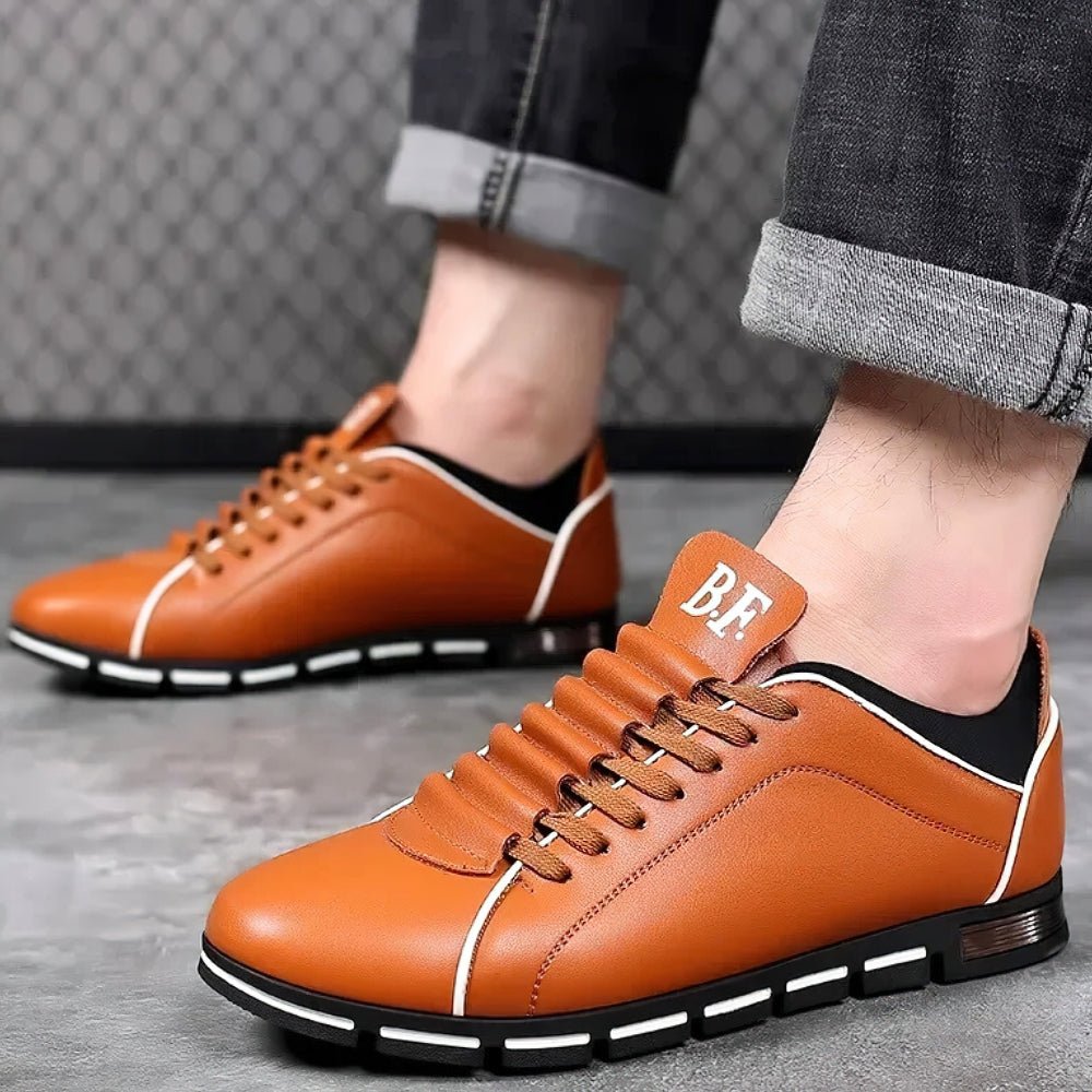 Men's Criss-Cross Leather-Look Casual Shoes original photo