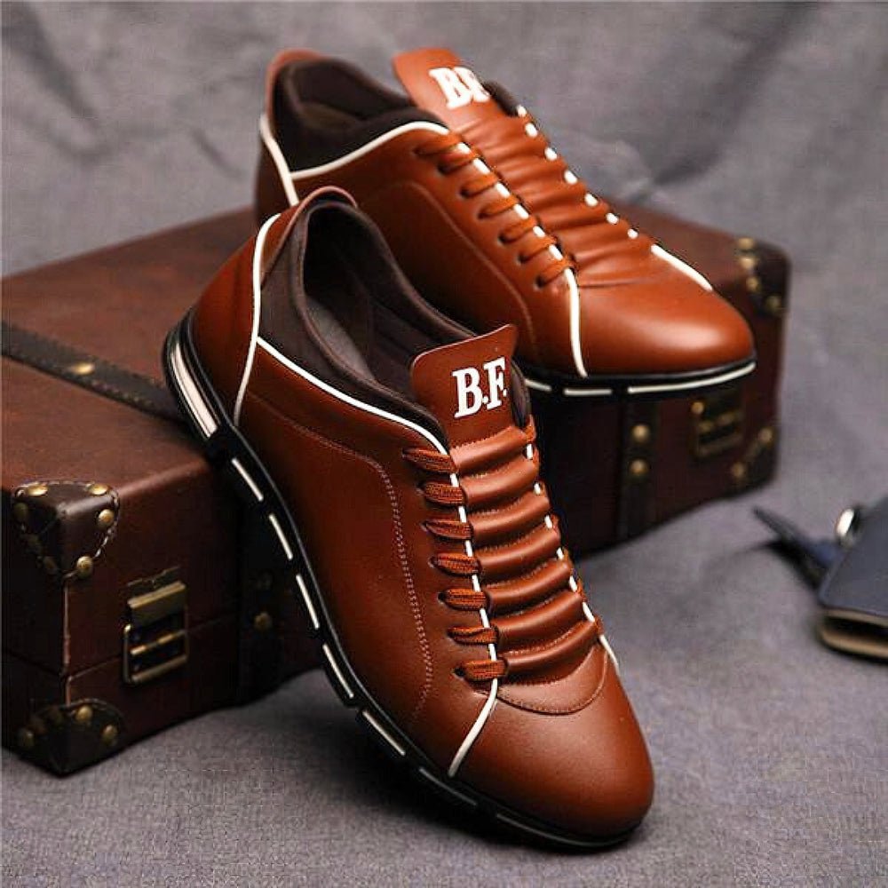 Men's Criss-Cross Leather-Look Casual Shoes original photo