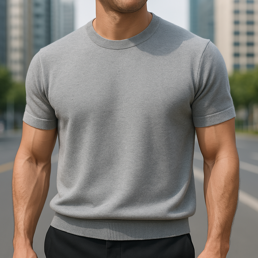 Men's Fine-Knit Short-Sleeve Crew-Neck T-Shirt original product image