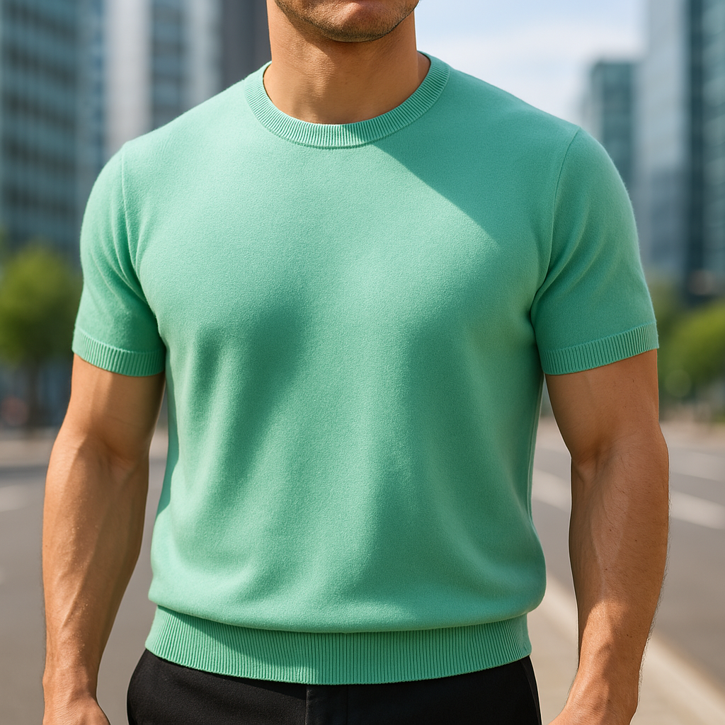 Men's Fine-Knit Short-Sleeve Crew-Neck T-Shirt original product image