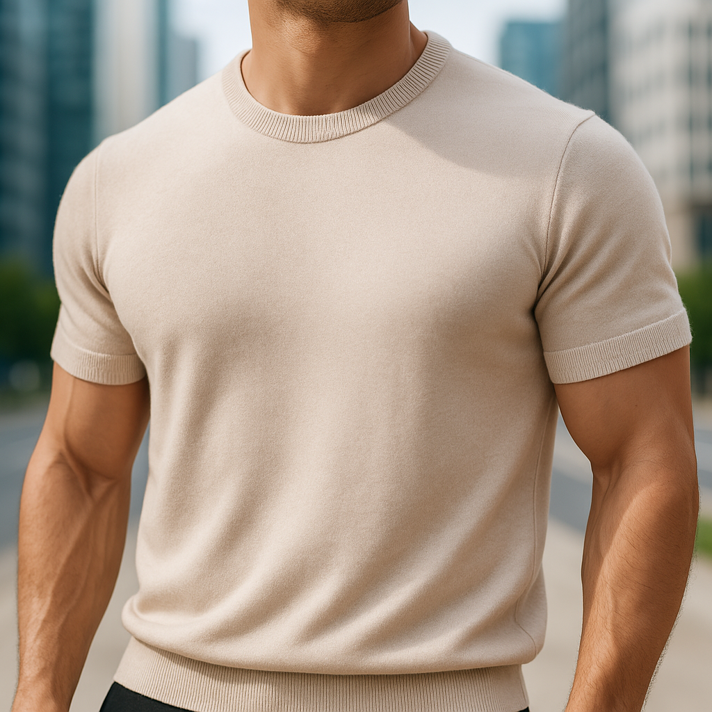 Men's Fine-Knit Short-Sleeve Crew-Neck T-Shirt original product image