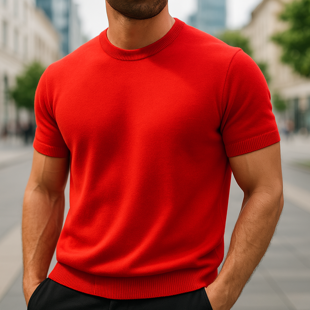Men's Fine-Knit Short-Sleeve Crew-Neck T-Shirt original product image