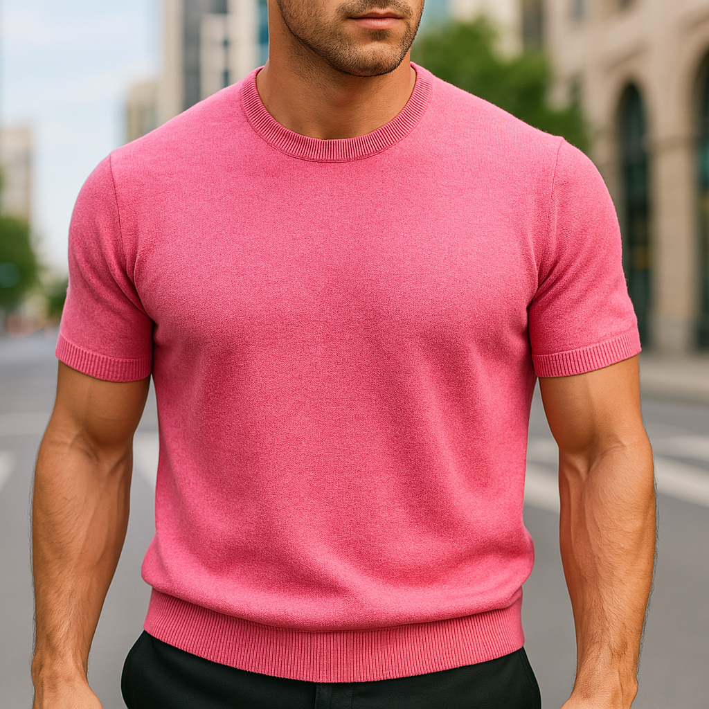 Men's Fine-Knit Short-Sleeve Crew-Neck T-Shirt original product image