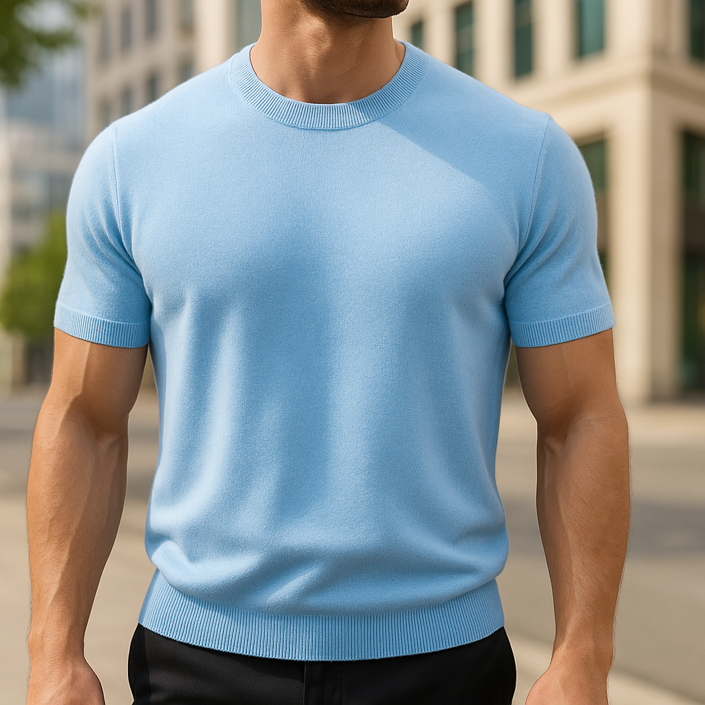 Men's Fine-Knit Short-Sleeve Crew-Neck T-Shirt original product image