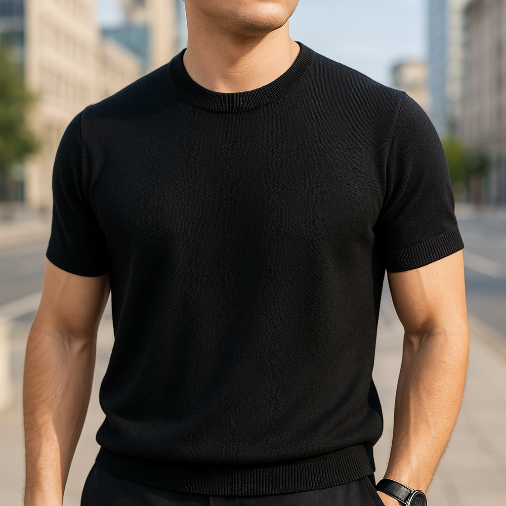 Men's Fine-Knit Short-Sleeve Crew-Neck T-Shirt original product image