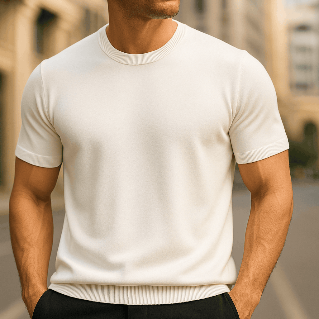 Men's Fine-Knit Short-Sleeve Crew-Neck T-Shirt original product image