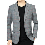 Valerio | Giacca blazer da uomo a quadri, rever dentellato, monopetto, stile elegante casual