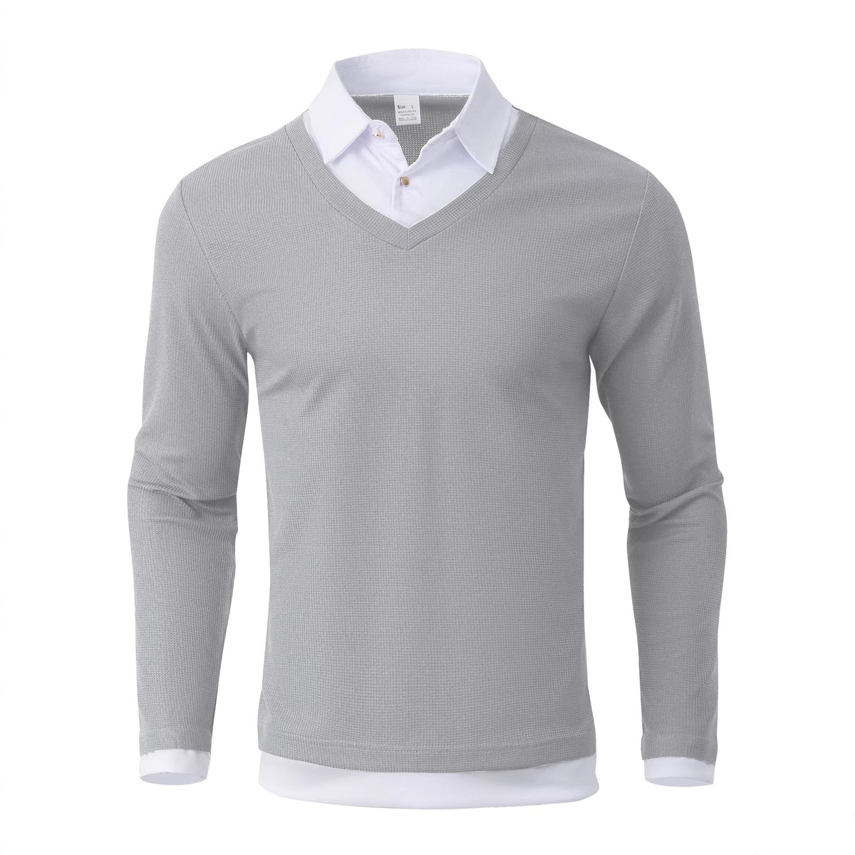 Giulio | Men's Knitted Polo Shirt Colour Block Contrast Collar Long Sleeve