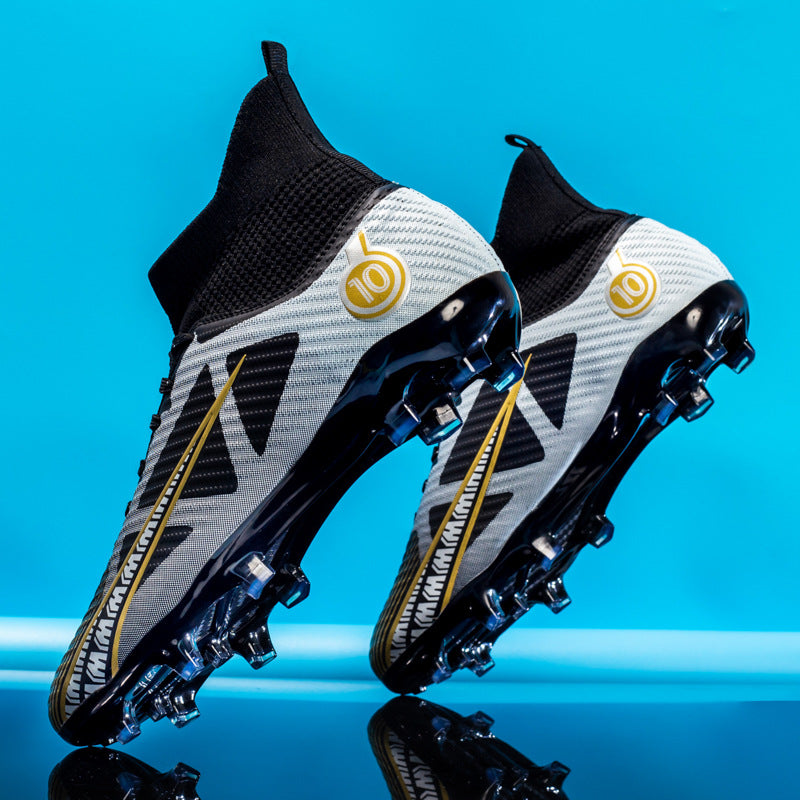 Nicolo | Men's High-Top AG Football Boots with Lace-Up Front – Black 2
