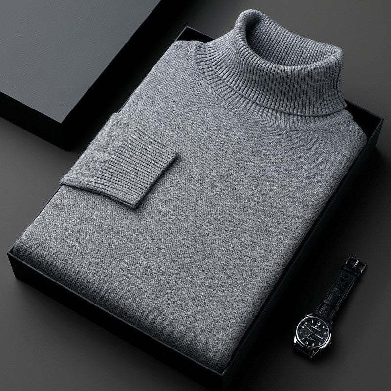 Vittorio | Men's Knitted High-Neck Long-Sleeve Sweater – Grey