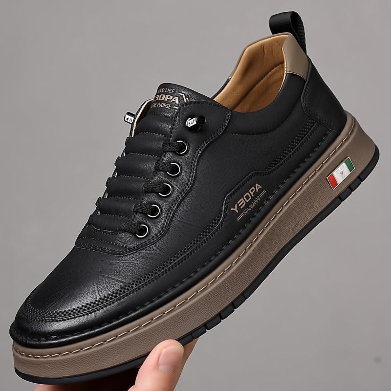 Antonio | Sneakers da uomo in pelle con suola spessa, dettagli cuciti e imbottitura ammortizzante