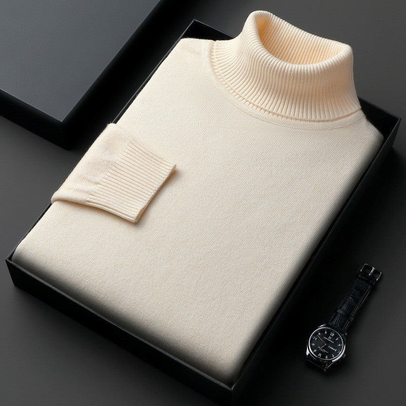 Vittorio | Men's Knitted High-Neck Long-Sleeve Sweater – White