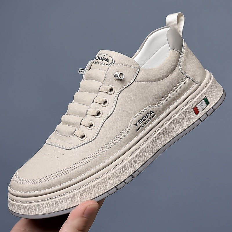 Antonio | Sneakers da uomo in pelle con suola spessa, dettagli cuciti e imbottitura ammortizzante