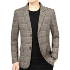 Valerio | Giacca blazer da uomo a quadri, rever dentellato, monopetto, stile elegante casual