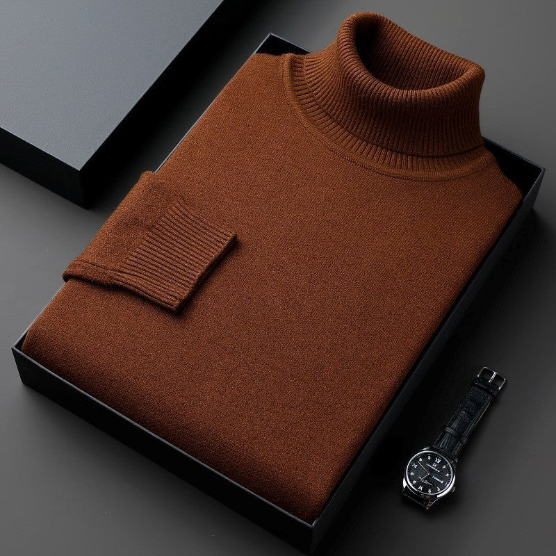 Vittorio | Men's Knitted High-Neck Long-Sleeve Sweater – Orange