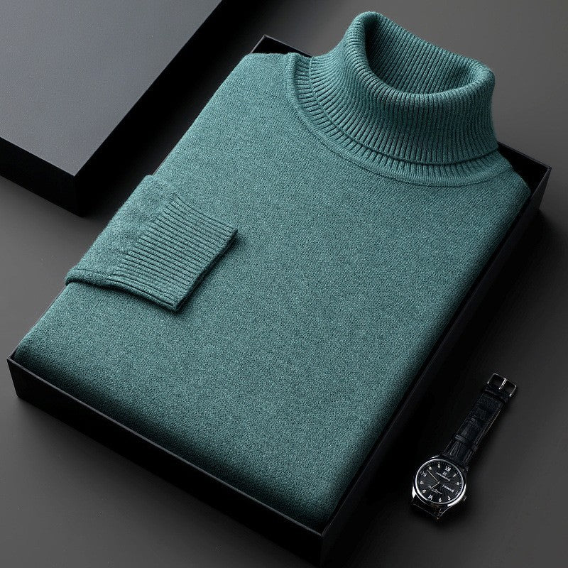 Vittorio | Men's Knitted High-Neck Long-Sleeve Sweater – Teal