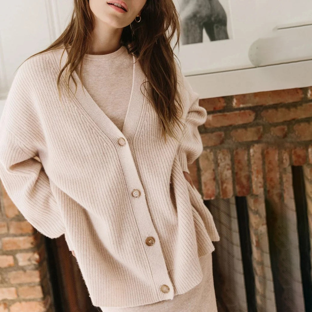 Benedetta | Women's Oversized Knit Cardigan for Layering – Pink