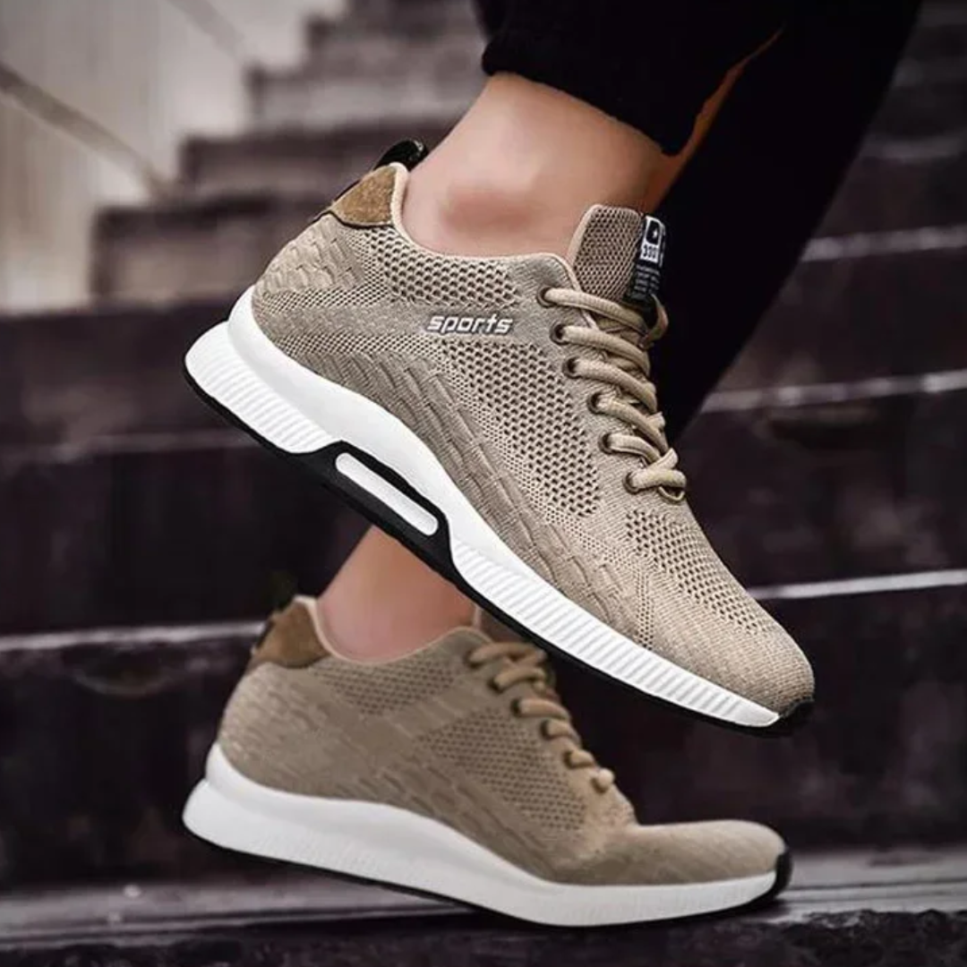 Men's Perforated Internal-Lift Casual Sneakers source product photo