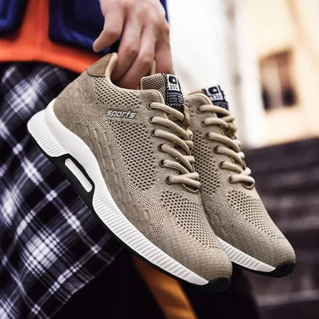 Men's Perforated Internal-Lift Casual Sneakers source product photo