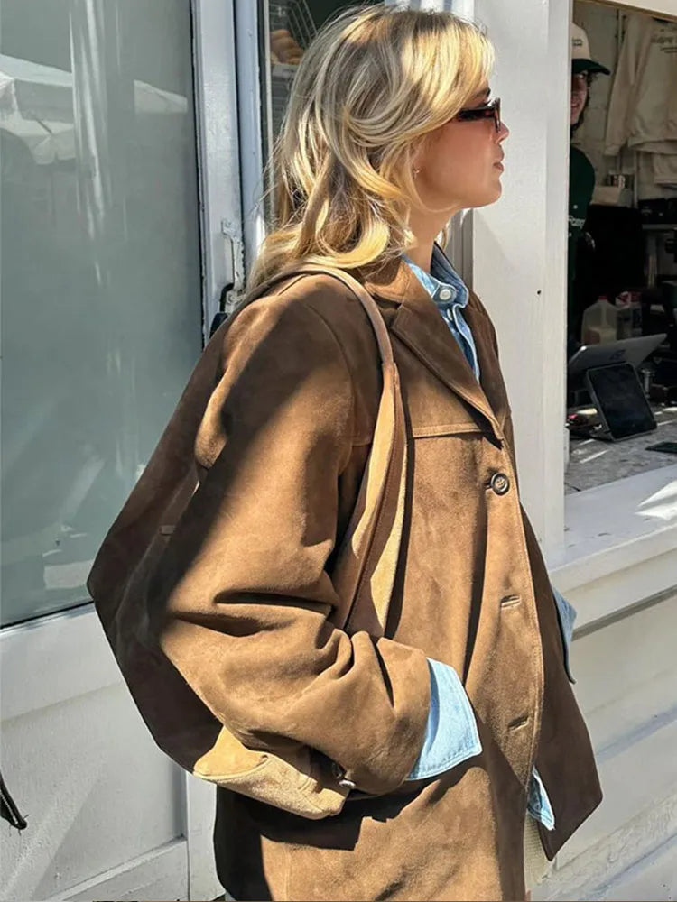 Clotilde Women's Classic Suede-Look Transitional Jacket original photograph