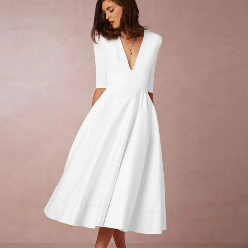 Rosalia | Women's Vintage 1960s A-Line Swing Dress – White