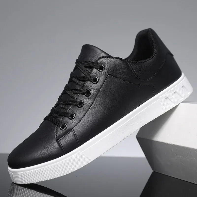 Giovanni | Men's Leather Trainers Lace Up Cupsole Smart Casual Low Top