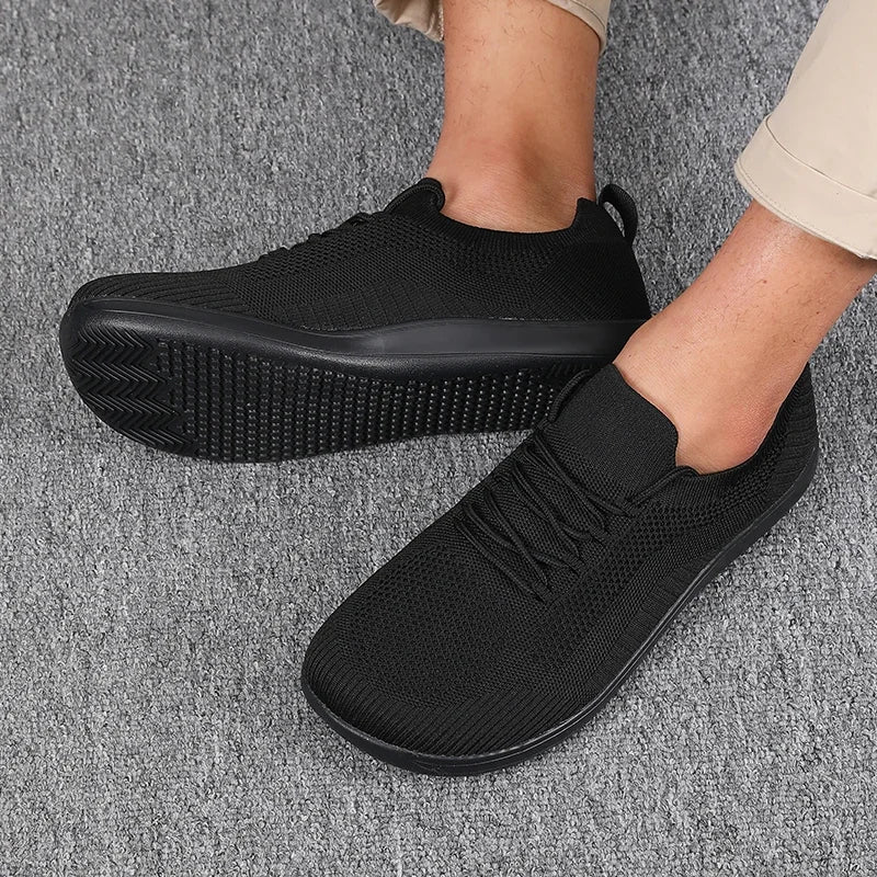 Sneakers da uomo in mesh traspirante, punta larga, soletta ammortizzata, scarpe leggere da tutti i giorni