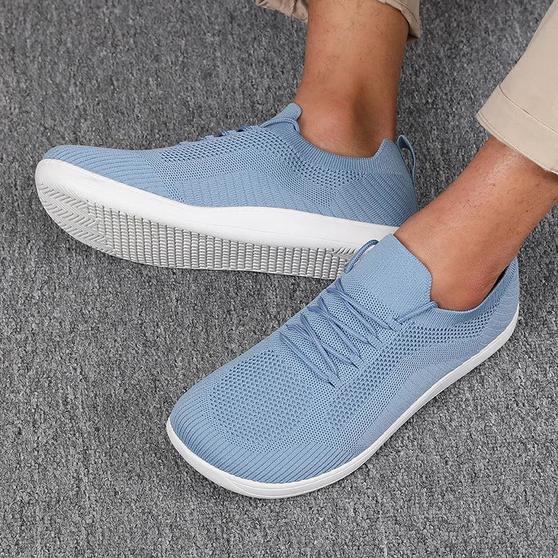 Sneakers da uomo in mesh traspirante, punta larga, soletta ammortizzata, scarpe leggere da tutti i giorni