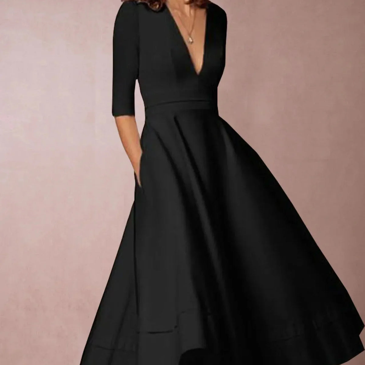 Rosalia | Women's Vintage 1960s A-Line Swing Dress – Black