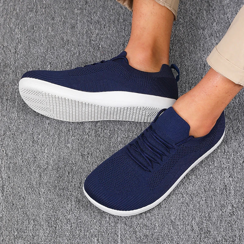 Sneakers da uomo in mesh traspirante, punta larga, soletta ammortizzata, scarpe leggere da tutti i giorni