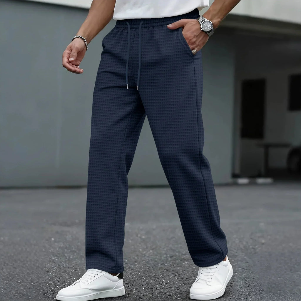 Adriano | Pantaloni da uomo con vita elasticizzata, coulisse, gamba dritta, stile elegante casual